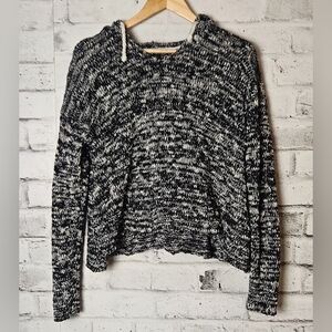 Volcom Salt & Pepper Knit Hoodie Black White XS/S Oversized Fit